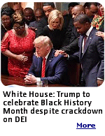 President Donald Trump signs a proclamation recognizing February as Black History Month, despite his efforts to whittle Diversity, Equity, and Inclusion initiatives out of the federal government.